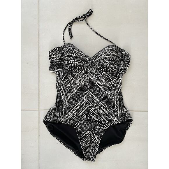 Robin Piccone Swim One Piece Swimsuit Halter Print Swimwear - Picture 1 of 12